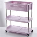 3-Tier Plastic Storage Shelves with Wheels
